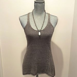 Vince racer back linen knit sweater tank